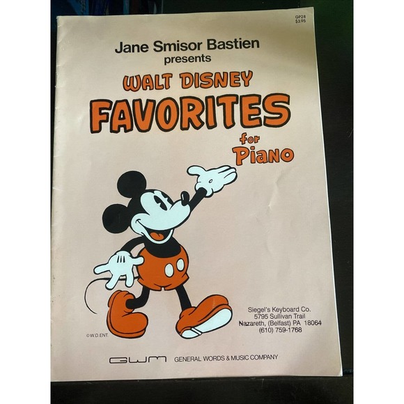 Vintage Walt Disney Favorites for Piano - Jane Smisor Bastien - Picture 1 of 4